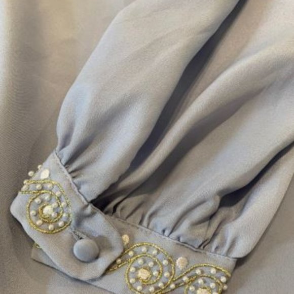 Bob Mackie Blouse Long Sleeve  Purple Vintage L - Picture 3 of 8